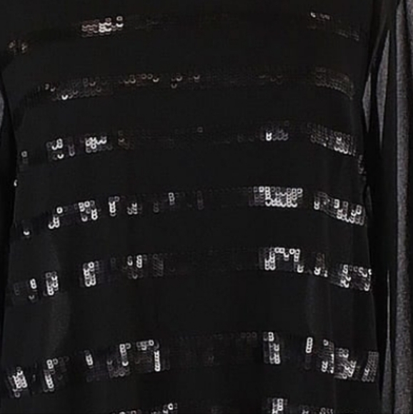 Ro & De Sheer Black Sequin Relaxed Blouse - Medium - Picture 2 of 8
